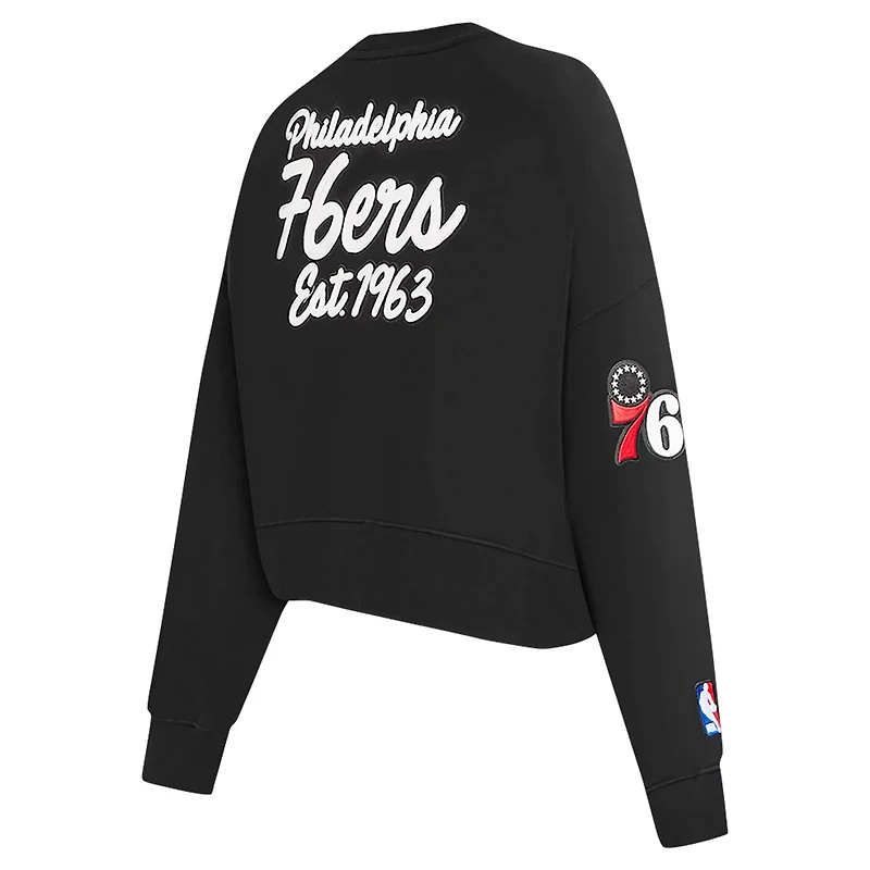 Pro Standard Philadelphia 76ers Paint The City Cropped Pullover Sweatshirt