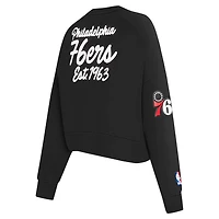 Pro Standard Philadelphia 76ers Paint The City Cropped Pullover Sweatshirt