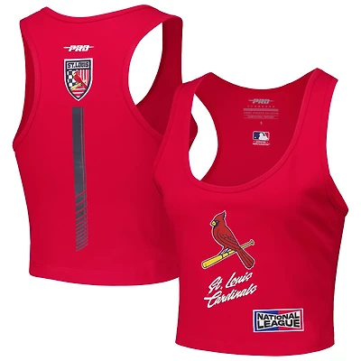 Pro Standard St Louis Cardinals Fast Lane Fitted Tri-Blend Cropped Tank Top