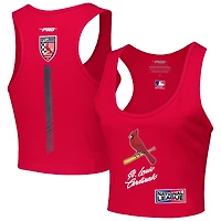 Pro Standard St Louis Cardinals Fast Lane Fitted Tri-Blend Cropped Tank Top