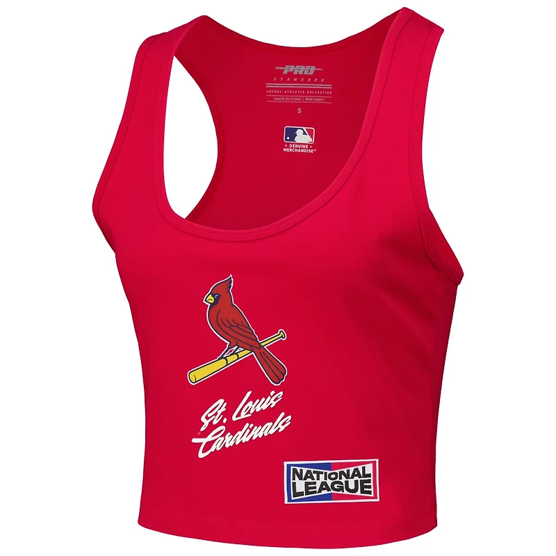 Pro Standard St Louis Cardinals Fast Lane Fitted Tri-Blend Cropped Tank Top