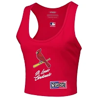 Pro Standard St Louis Cardinals Fast Lane Fitted Tri-Blend Cropped Tank Top