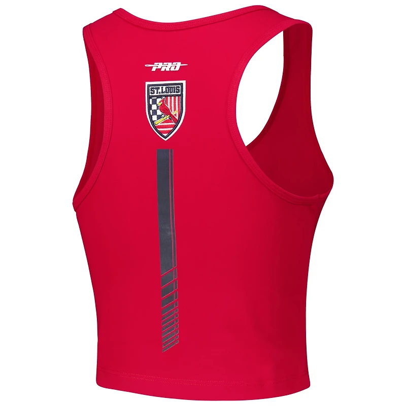 Pro Standard St Louis Cardinals Fast Lane Fitted Tri-Blend Cropped Tank Top