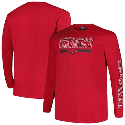 Profile Arkansas Razorbacks Big  Tall Two-Hit Graphic Long Sleeve T-Shirt