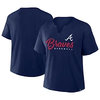 Profile Atlanta Braves Plus Wordmark Notch Neck T-Shirt