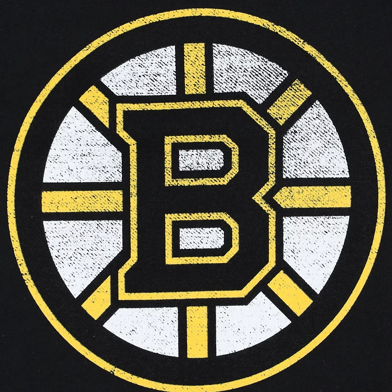 Profile David Pastrnak Boston Bruins Plus Distressed Printed Name  Number Long Sleeve T-Shirt