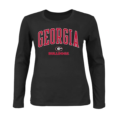 Profile Georgia Bulldogs Plus Arch Over Logo Scoop Neck Long Sleeve T-Shirt