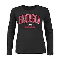 Profile Georgia Bulldogs Plus Arch Over Logo Scoop Neck Long Sleeve T-Shirt