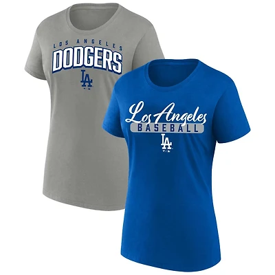 Profile Gray Los Angeles Dodgers Plus Size 2-Pack Scoop Neck T-Shirt Set