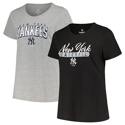 Profile Heather Gray New York Yankees Plus Size T-Shirt Combo Pack