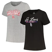 Profile Heather Gray St Louis Cardinals Plus T-Shirt Combo Pack