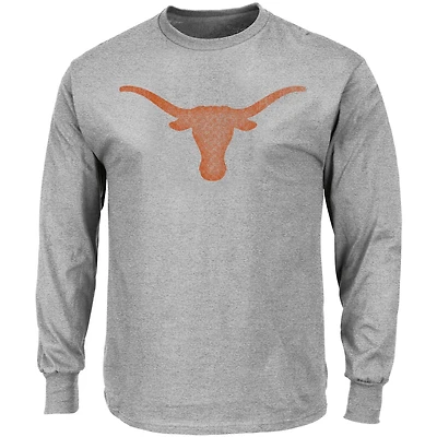Profile Heathered Gray Texas Longhorns Longhorn Big Tall Long Sleeve T-Shirt