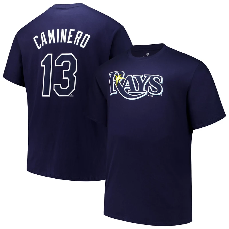 Profile Junior Caminero Tampa Bay Rays Big  Tall Name Number T-Shirt