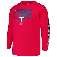Profile Minnesota Twins Big  Tall Two-Hit Long Sleeve T-Shirt
