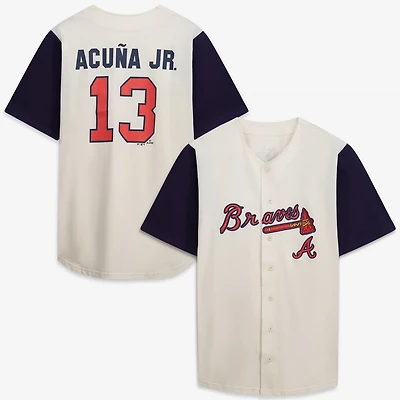 Profile Navy Atlanta Braves Big Tall Two-Color Fashion Jersey