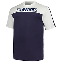 Profile Navy New York Yankees Big  Tall Yoke Knit T-Shirt
