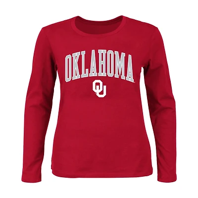 Profile Oklahoma Sooners Plus Arch Over Logo Scoop Neck Long Sleeve T-Shirt