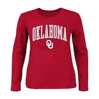 Profile Oklahoma Sooners Plus Arch Over Logo Scoop Neck Long Sleeve T-Shirt