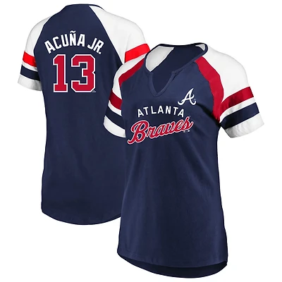 Profile Ronald Acua Jr Atlanta Braves Plus Name  Number Raglan T-Shirt