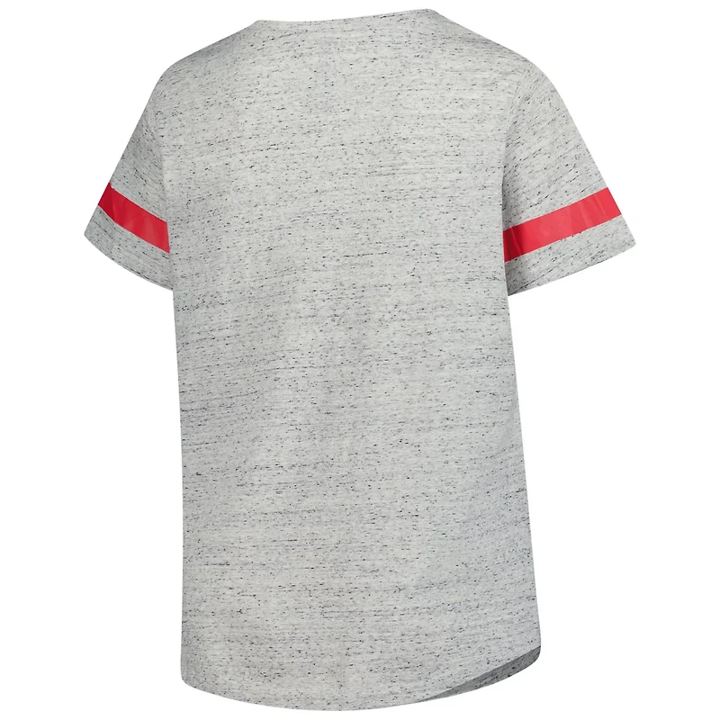 Profile St Louis Cardinals Raglan Lace-Up Fleck T-Shirt