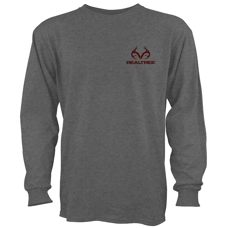 Realtree Men's Deer Stand Flag Long Sleeve Graphic T-shirt