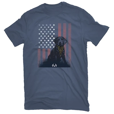 Realtree Women's Lab Puppy Flag Short Sleeve T-shirt