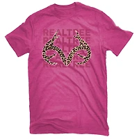 Realtree Women's Repeat Leopard Antler Short Sleeve T-shirt