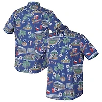 Reyn Spooner Texas Rangers Scenic Tri-Blend Performance Button-Up Top