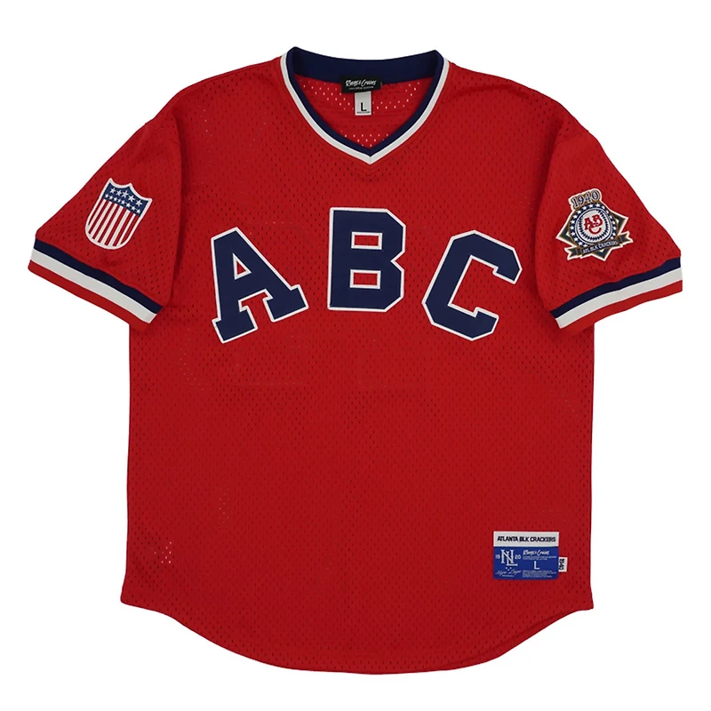 Rings  Crwns 44 Atlanta Black Crackers Mesh Replica V-Neck Jersey