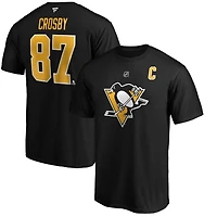 Sidney Crosby Pittsburgh Penguins Team Authentic Stack Name  Number T-Shirt