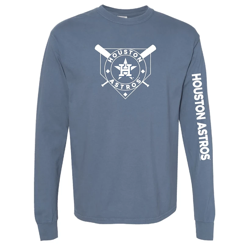 Soft as a Grape Houston Astros Pigment Dye Long Sleeve T-Shirt