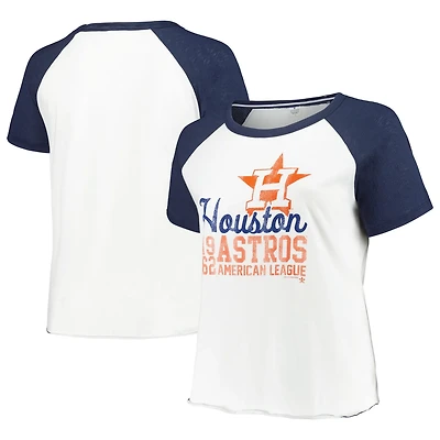 Soft as a Grape Houston Astros Plus Size Baseball Raglan T-Shirt