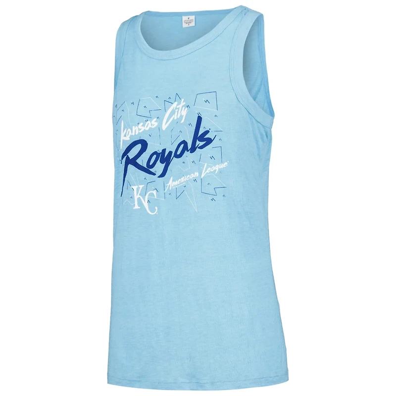 Soft as a Grape Light Kansas City Royals Gauze High Neck Tank Top
