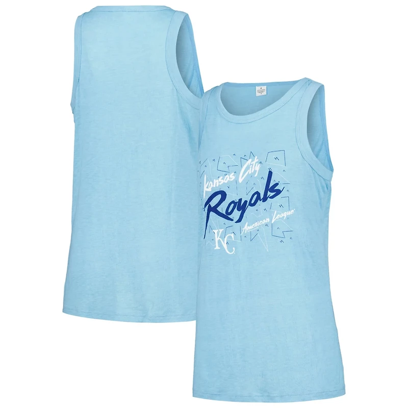 Soft as a Grape Light Kansas City Royals Gauze High Neck Tank Top