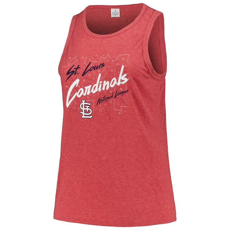 Soft as a Grape St Louis Cardinals Plus Curvy High Neck Tri-Blend Tank Top