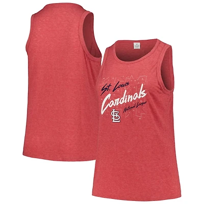 Soft as a Grape St Louis Cardinals Plus Curvy High Neck Tri-Blend Tank Top
