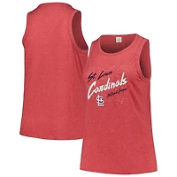 Soft as a Grape St Louis Cardinals Plus Curvy High Neck Tri-Blend Tank Top