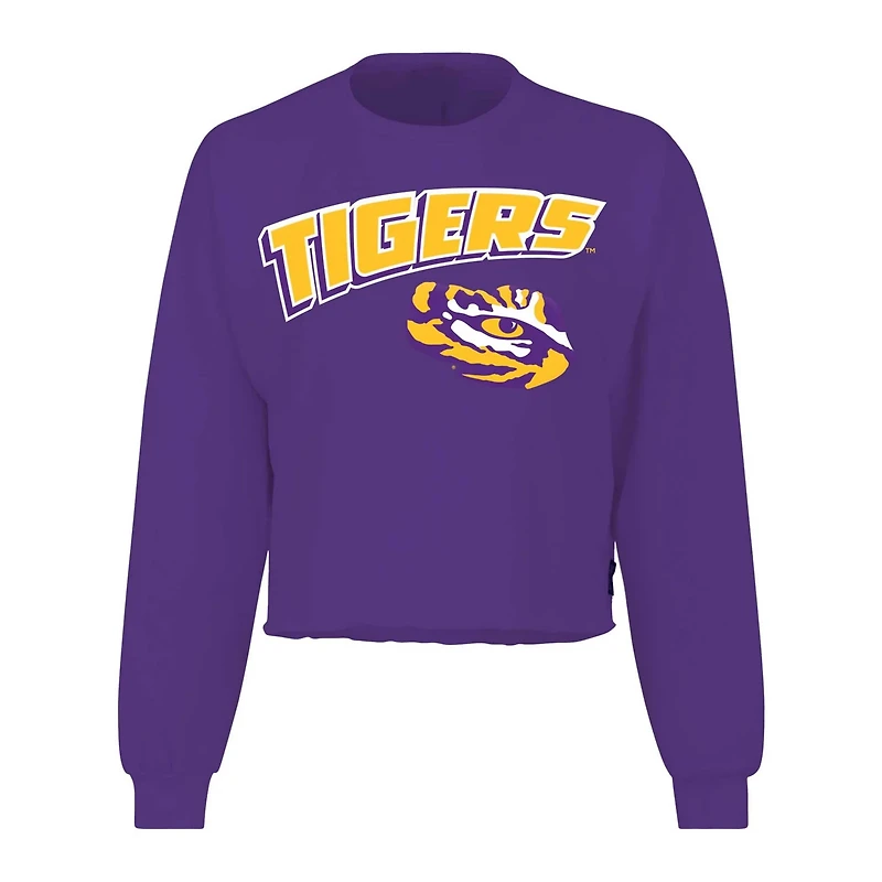 Spirit Jersey LSU Tigers Slouchy Cropped Long Sleeve T-Shirt