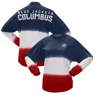 Spirit Jersey /Red Columbus Blue Jackets Ombre Long Sleeve T-Shirt