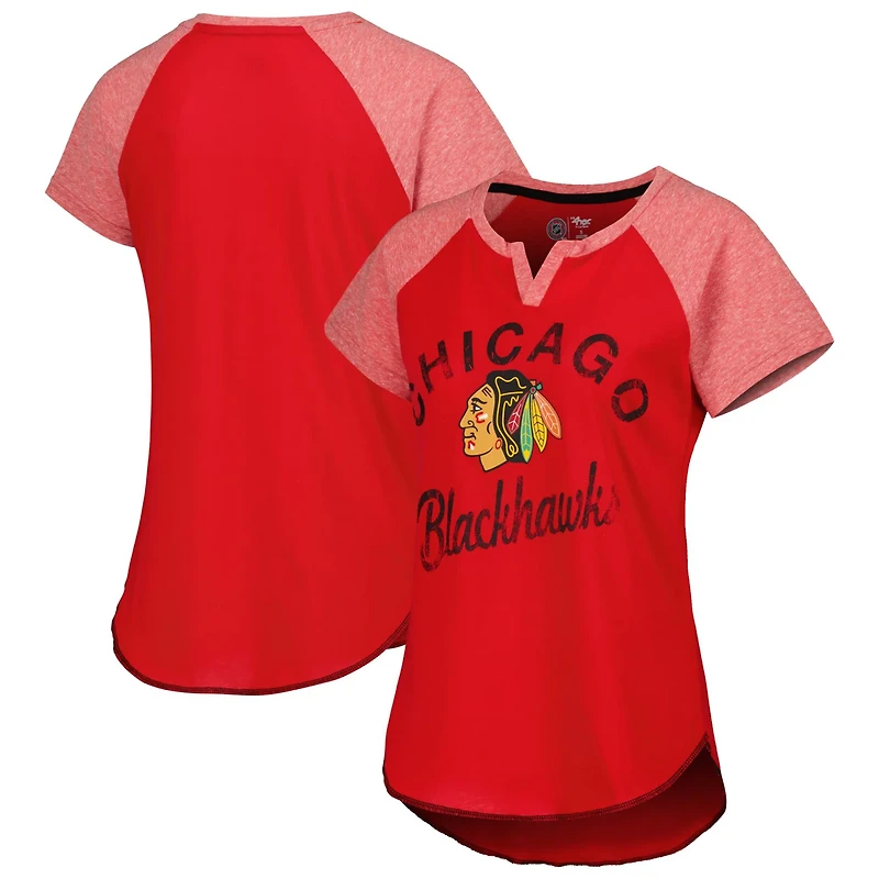 Starter Chicago Blackhawks Grand Slam Raglan Notch Neck T-Shirt