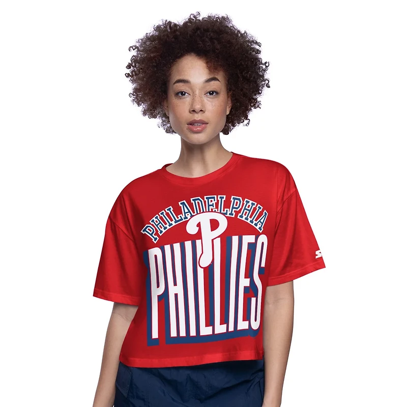 Starter Philadelphia Phillies Play the Ball Boxy Cropped T-Shirt