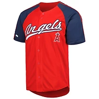 Stitches Los Angeles Angels Button-Down Raglan Fashion Jersey