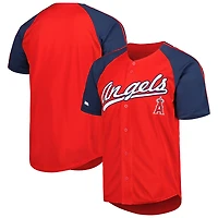 Stitches Los Angeles Angels Button-Down Raglan Fashion Jersey