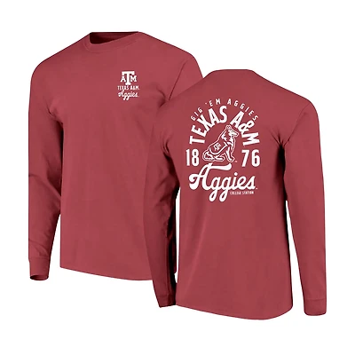 Texas AM Aggies Comfort Colors Mascot Overlay Long Sleeve T-Shirt