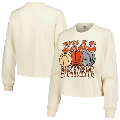 Texas Longhorns Comfort Colors Basketball Cropped Long Sleeve T-Shirt