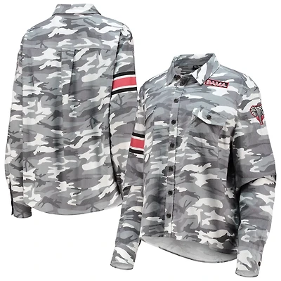 The Wild Collective Alabama Crimson Tide Camo Flannel Button-Up Long Sleeve Shirt