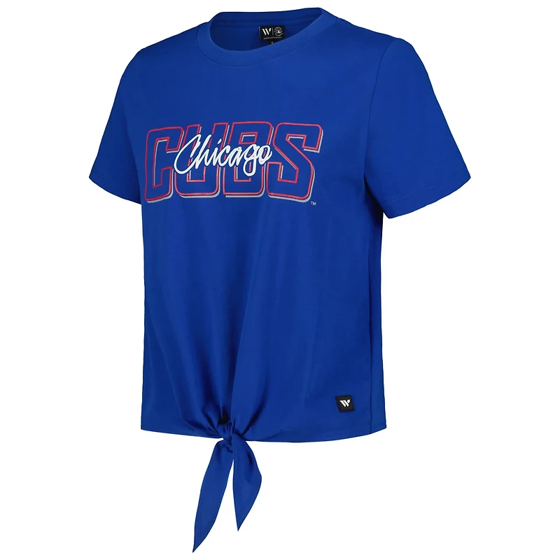 The Wild Collective Chicago Cubs Twist Front T-Shirt