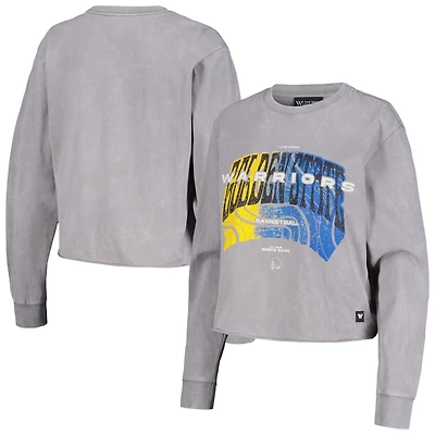 The Wild Collective Golden State Warriors Band Cropped Long Sleeve T-Shirt