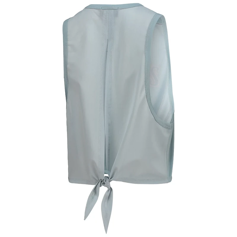 The Wild Collective Light Atlanta Braves Open Back Twist-Tie Tank Top