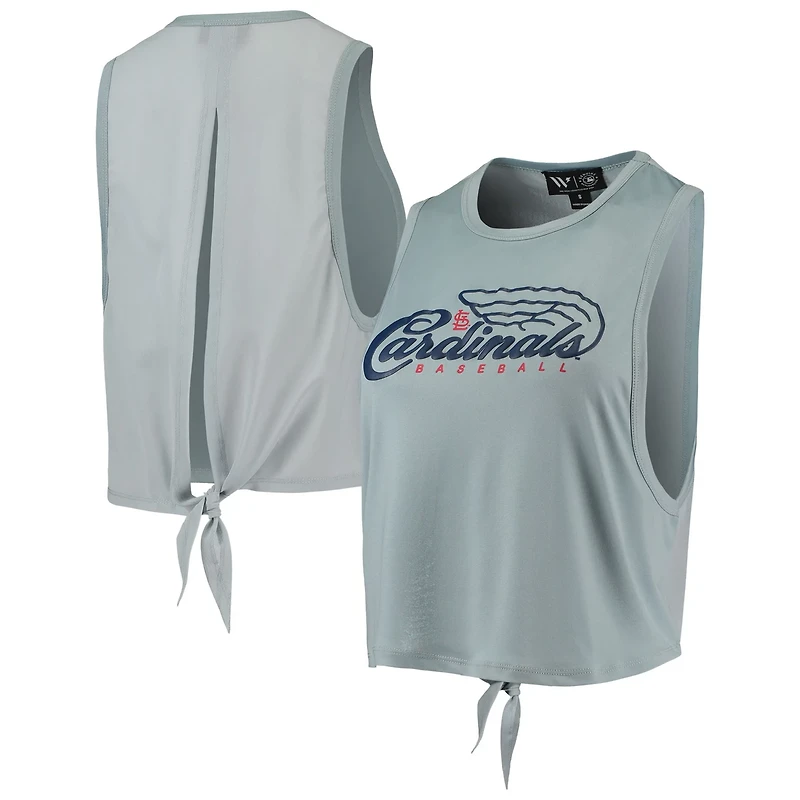 The Wild Collective Light St Louis Cardinals Open Back Twist-Tie Tank Top